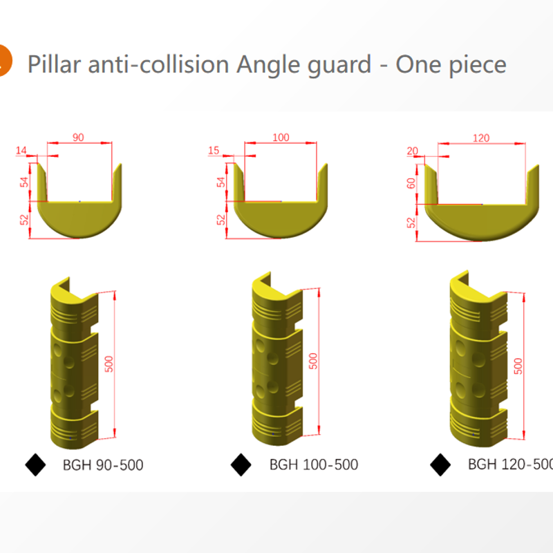 Pillar anti-collision Angle guard - One piece