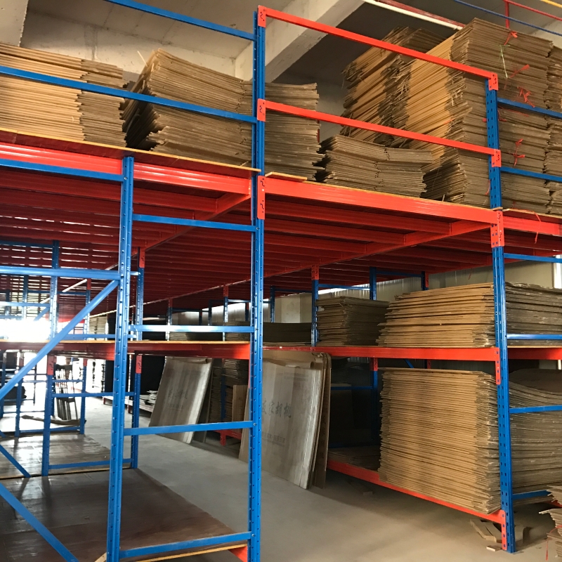 Loft-style warehouse shelves