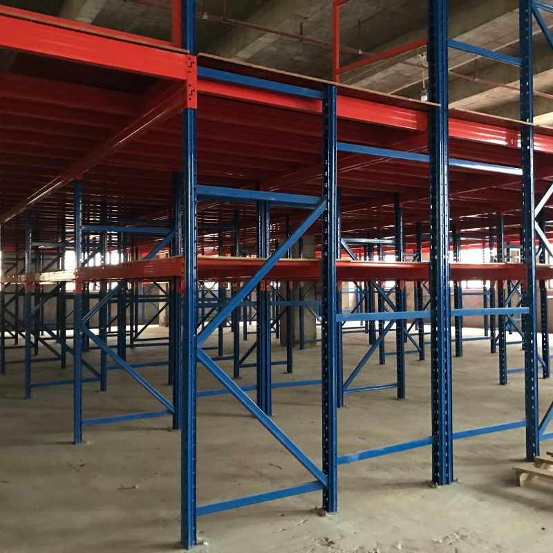 Loft-style warehouse shelves