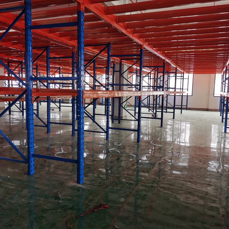 Loft-style warehouse shelves