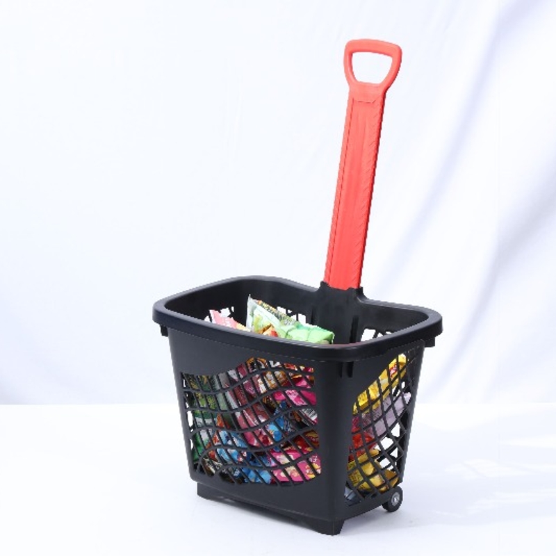 wheeled shopping basket