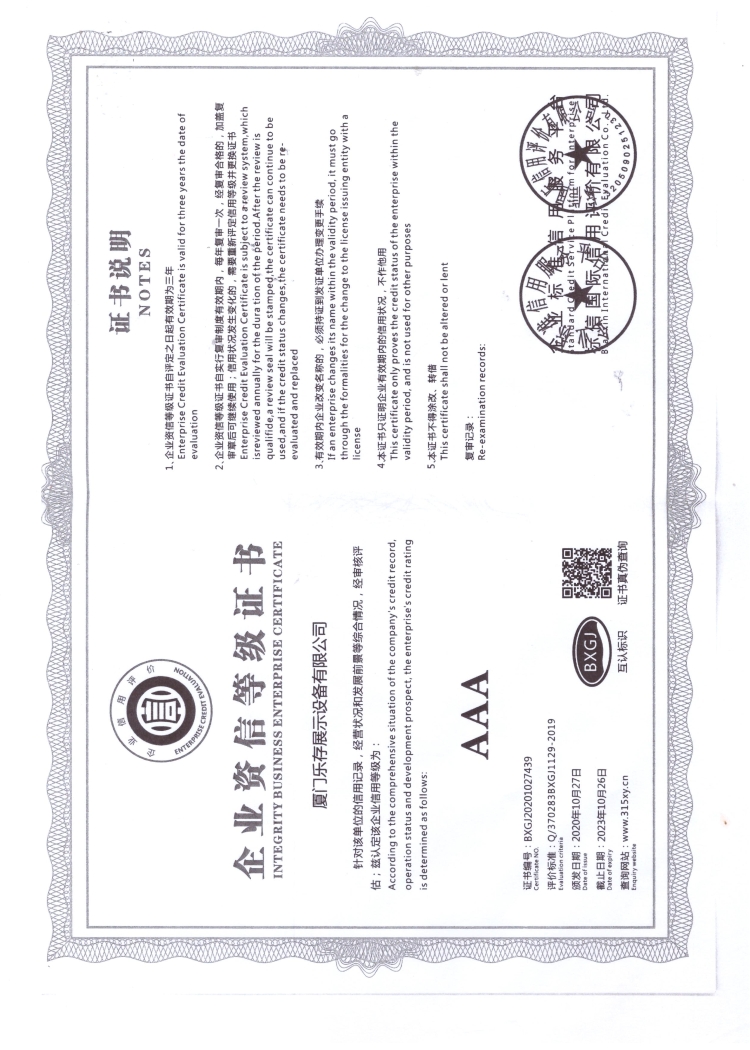 3A Certificate