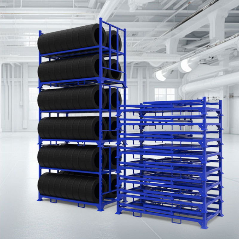 Folding tire rack